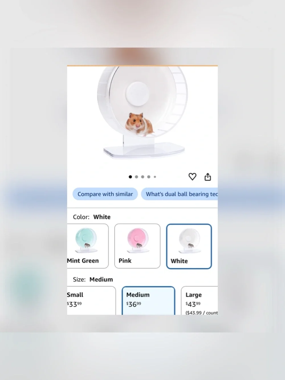 White Niteangel Hamster Wheel